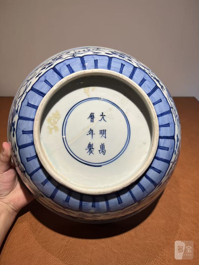 明万历 青花鱼藻纹大碗 - 图9